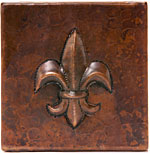 Copper Fleur de lis Tile